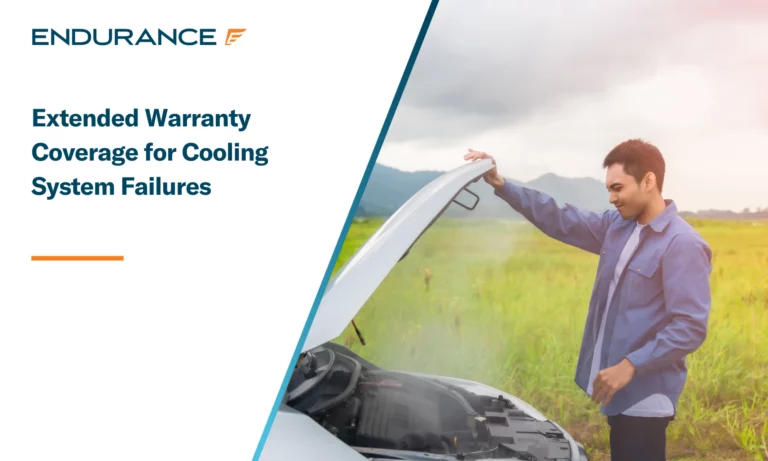 Young man having trouble car engine overheating