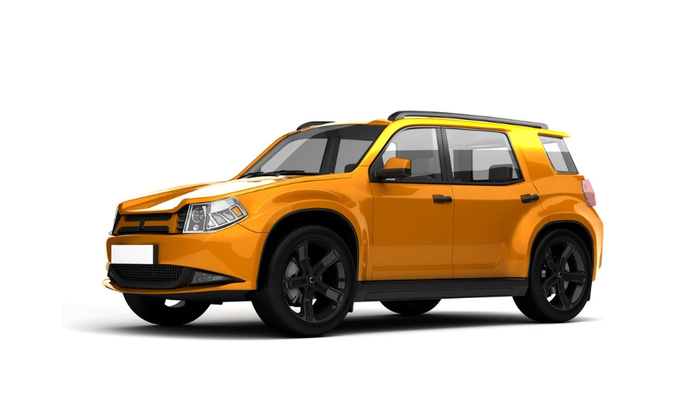 An orange Jeep Renegade vehicle