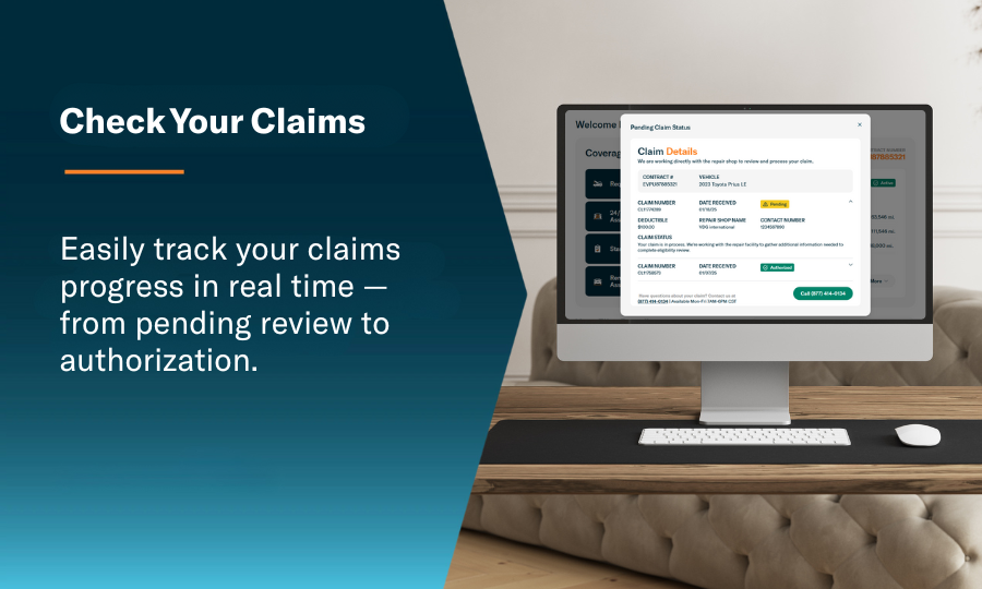 A desktop computer showing an Endurance claims screen