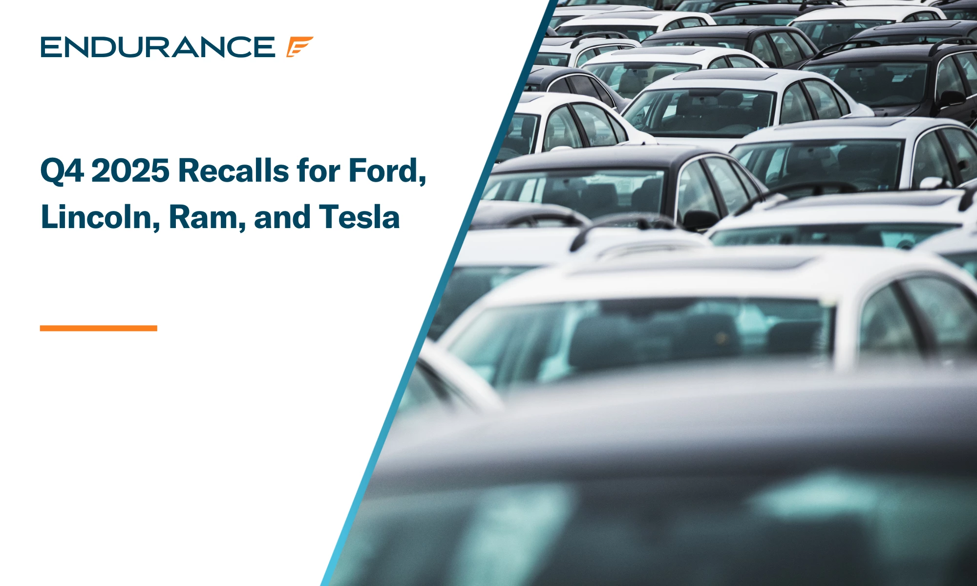 Recalled vehicles sitting in a car lot