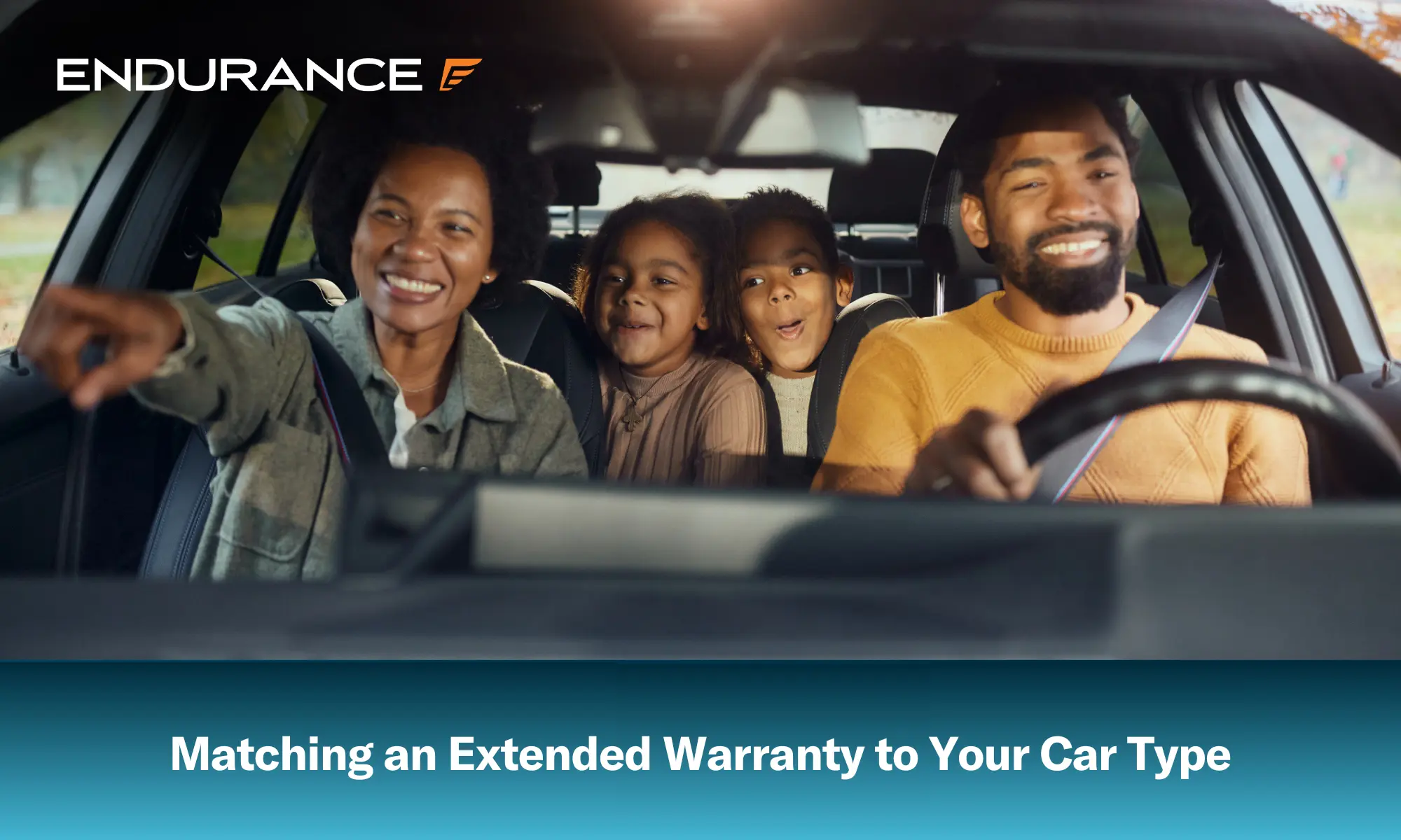 Happy African American family going on a road trip by car