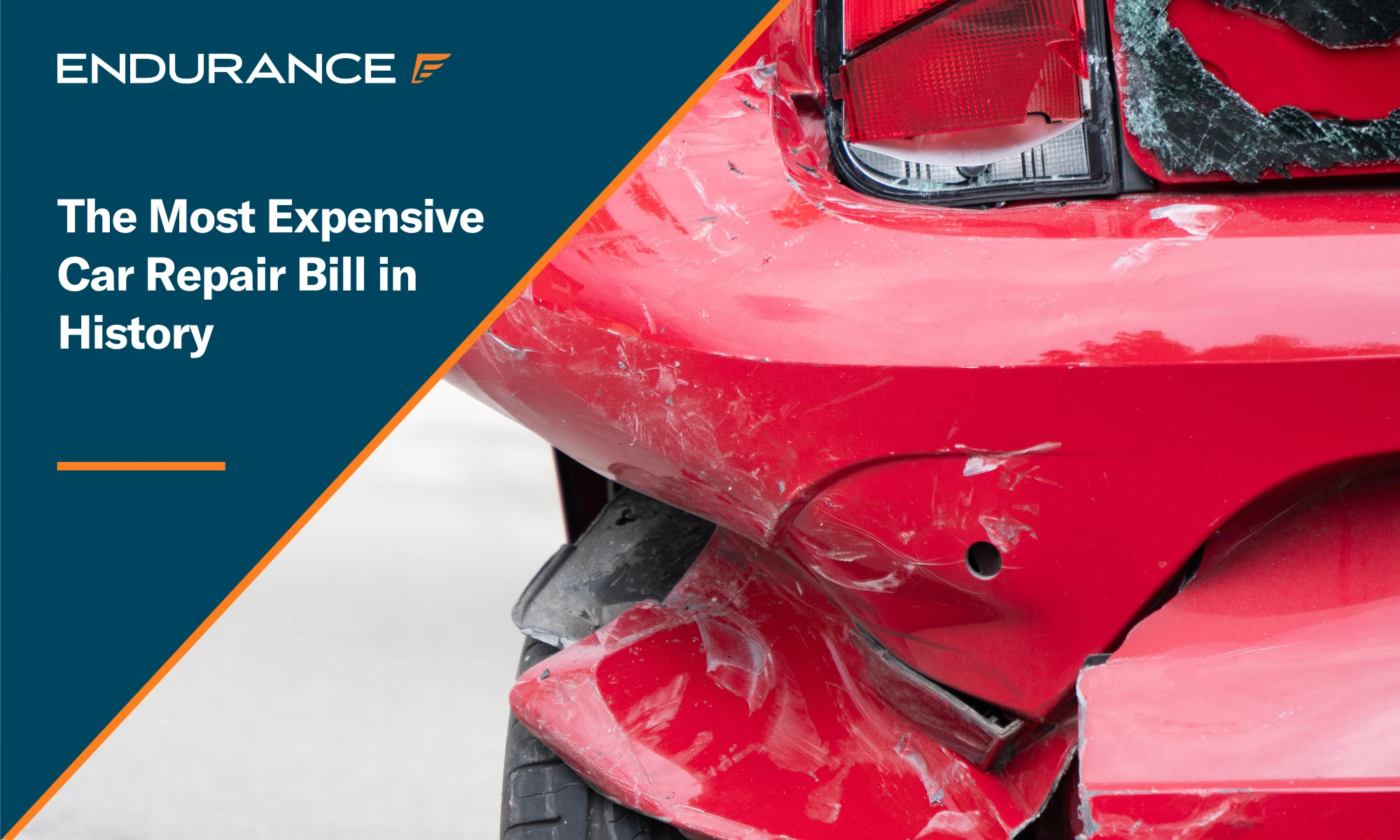 Expensive damage on a red sports car