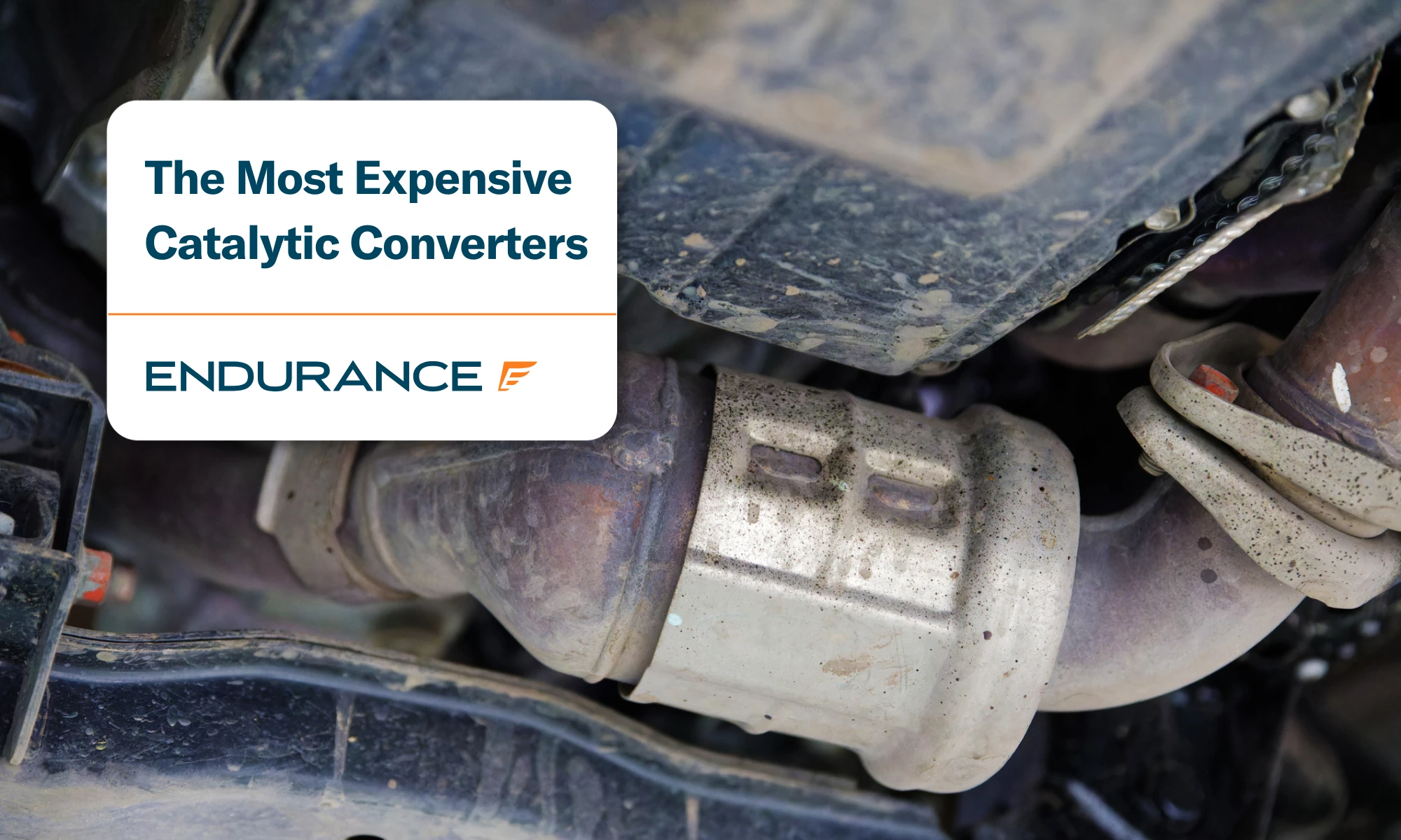 Closeup of a catalytic converter under a car