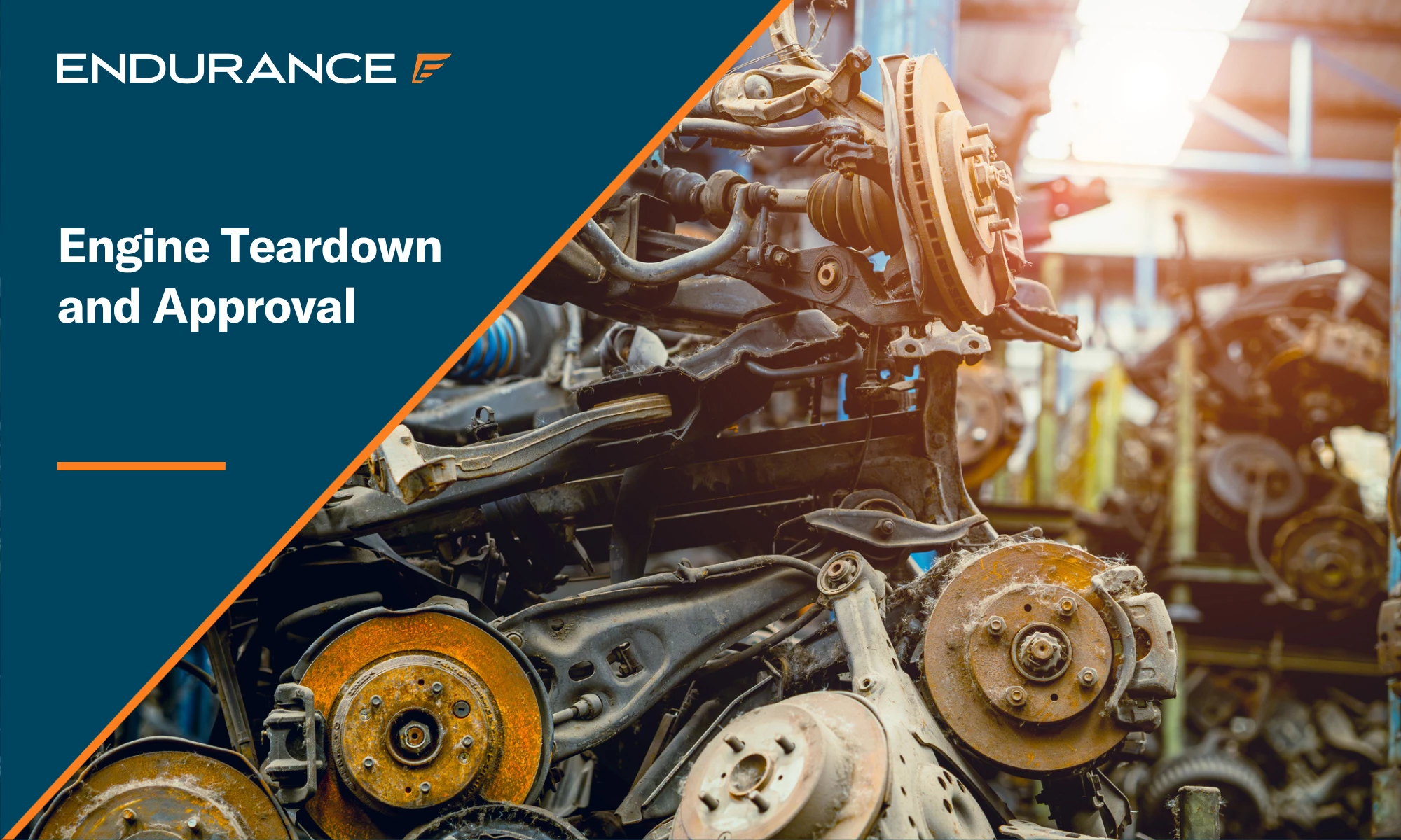 An engine taken out of a car, why teardowns are required for claim approval