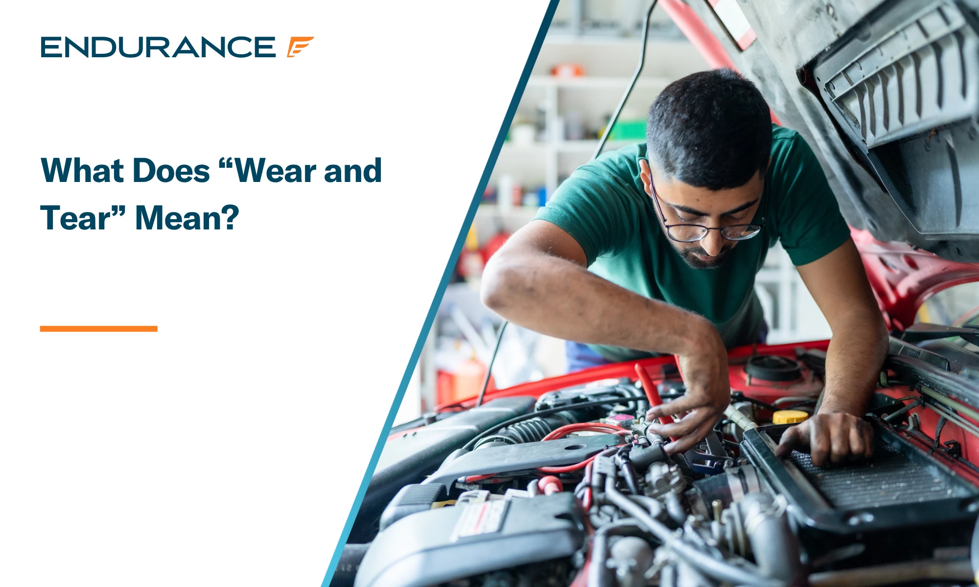 Young man fixing his car at home, what does wear and tear really mean in a vehicle service contract