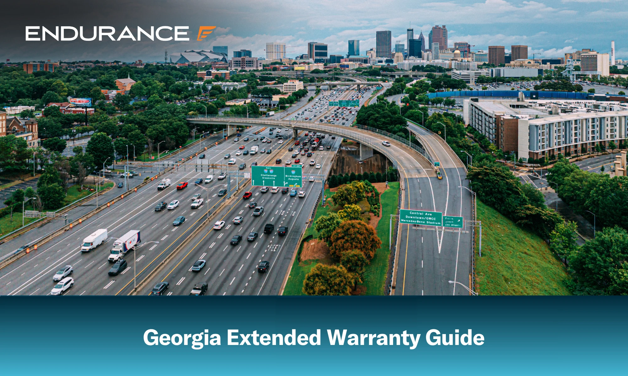 Traffic at the Interstate I-20, I-75, I-85 Interchange in Atlanta, Georgia extended warranty guide